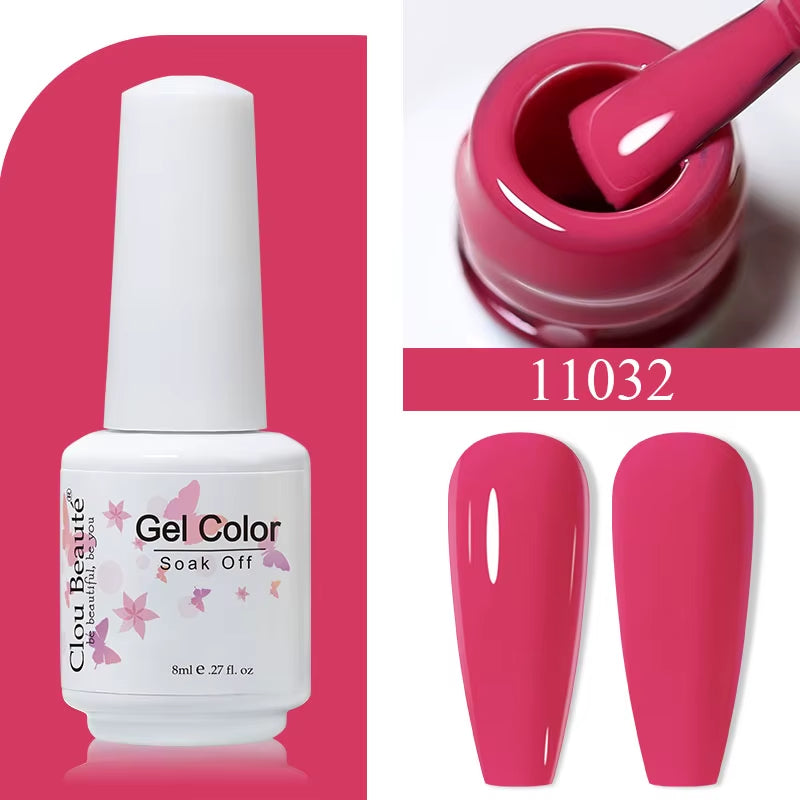 8ML Gel Polish Varnish Hema/Tpo Free Series 180-Colors New Arrivals Hot Sale Glitter Red Nails Art Base Top Coat