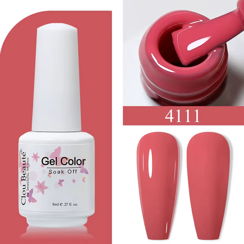 8ML Gel Polish Varnish Hema/Tpo Free Series 180-Colors New Arrivals Hot Sale Glitter Red Nails Art Base Top Coat