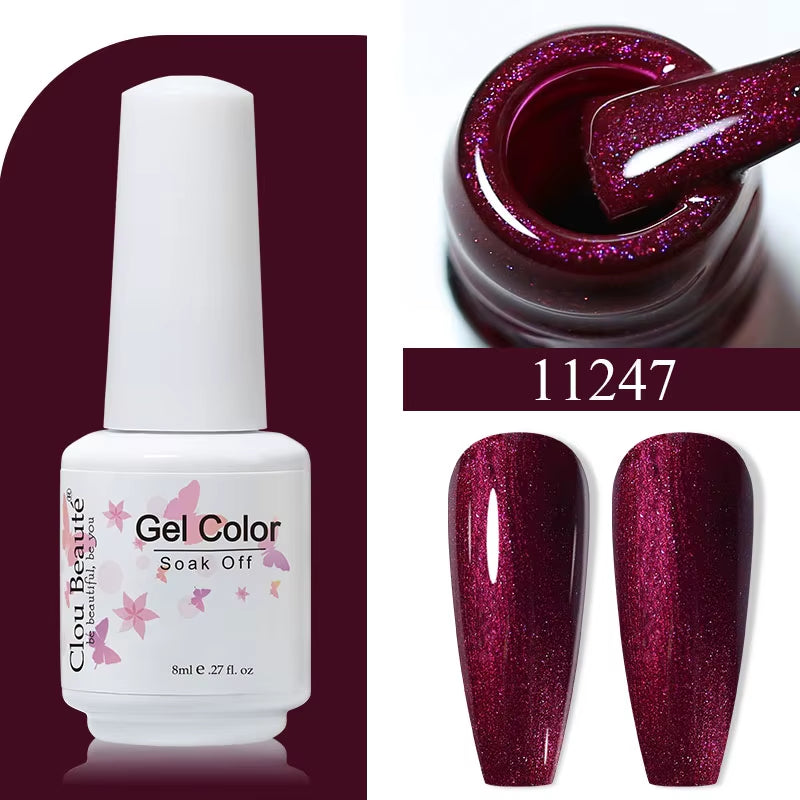 8ML Gel Polish Varnish Hema/Tpo Free Series 180-Colors New Arrivals Hot Sale Glitter Red Nails Art Base Top Coat
