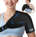 Shoulder Ice Pack Wrap for Rotator Cuff & Arm, Double-Layer Gel Shoulder Cold Therapy Wrap with Compression for Targeted Area, Easy to Put on & Take Off, Flexible Fit for Men & Women, Medium