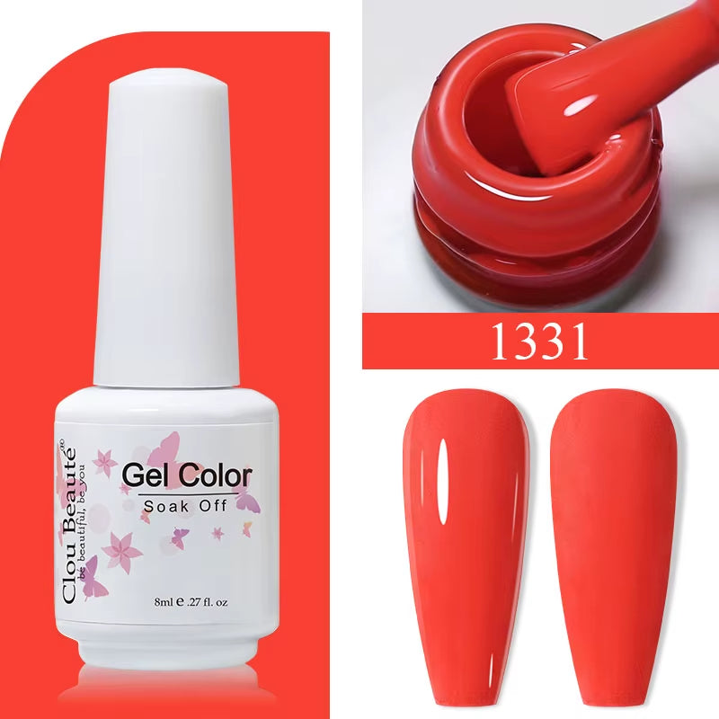 8ML Gel Polish Varnish Hema/Tpo Free Series 180-Colors New Arrivals Hot Sale Glitter Red Nails Art Base Top Coat