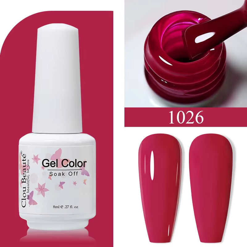 8ML Gel Polish Varnish Hema/Tpo Free Series 180-Colors New Arrivals Hot Sale Glitter Red Nails Art Base Top Coat