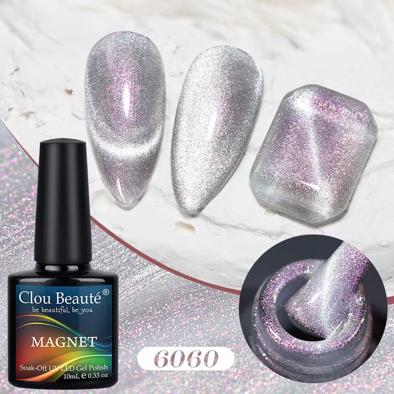 Red Green Glitter Cat Eye Nail Gel Magnetic Gel Nail Polish Semi Permanent Soak off UV LED Varnish for Manicure