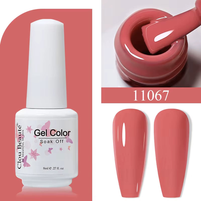 8ML Gel Polish Varnish Hema/Tpo Free Series 180-Colors New Arrivals Hot Sale Glitter Red Nails Art Base Top Coat