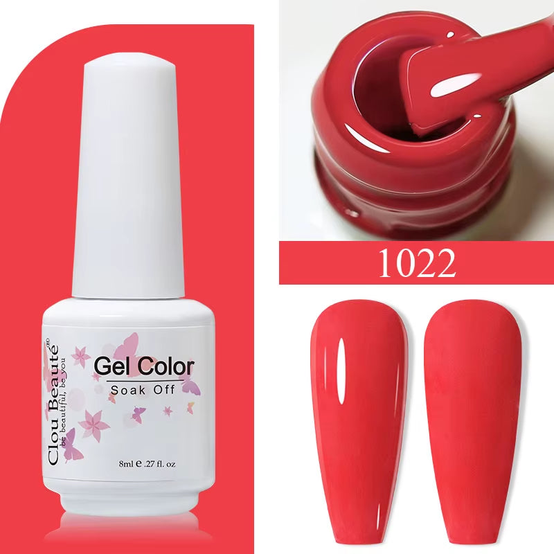 8ML Gel Polish Varnish Hema/Tpo Free Series 180-Colors New Arrivals Hot Sale Glitter Red Nails Art Base Top Coat