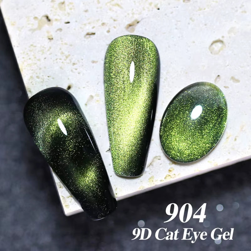 Red Green Glitter Cat Eye Nail Gel Magnetic Gel Nail Polish Semi Permanent Soak off UV LED Varnish for Manicure