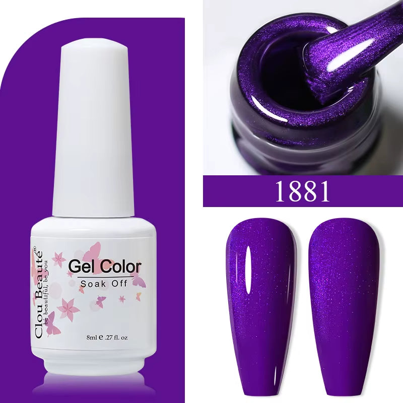 8ML Gel Polish Varnish Hema/Tpo Free Series 180-Colors New Arrivals Hot Sale Glitter Red Nails Art Base Top Coat