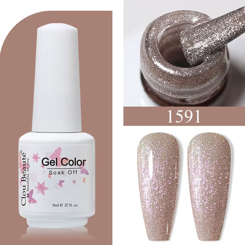 8ML Gel Polish Varnish Hema/Tpo Free Series 180-Colors New Arrivals Hot Sale Glitter Red Nails Art Base Top Coat