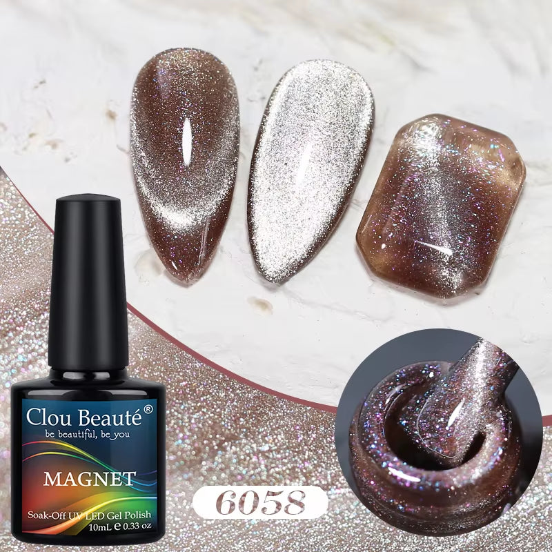 Red Green Glitter Cat Eye Nail Gel Magnetic Gel Nail Polish Semi Permanent Soak off UV LED Varnish for Manicure