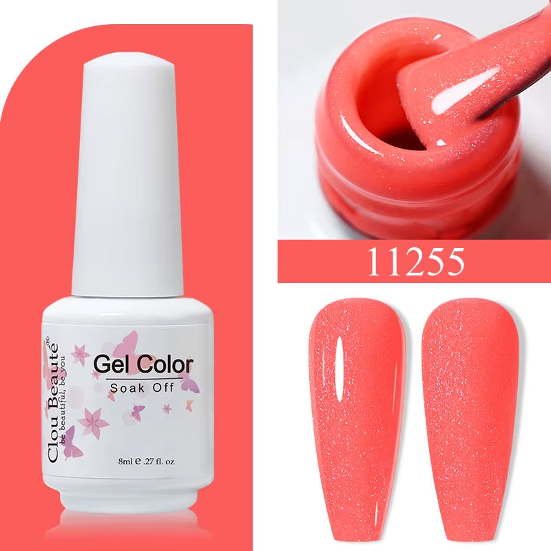 8ML Gel Polish Varnish Hema/Tpo Free Series 180-Colors New Arrivals Hot Sale Glitter Red Nails Art Base Top Coat